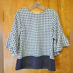 Karl Lagerfeld Long Sleeve Polka Dot Blouse Size M